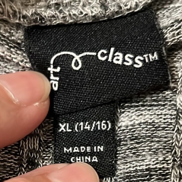 Art Class Open Front Cardigan with Pockets in Grey, Size XLarge (14/16) - Picture 14 of 17